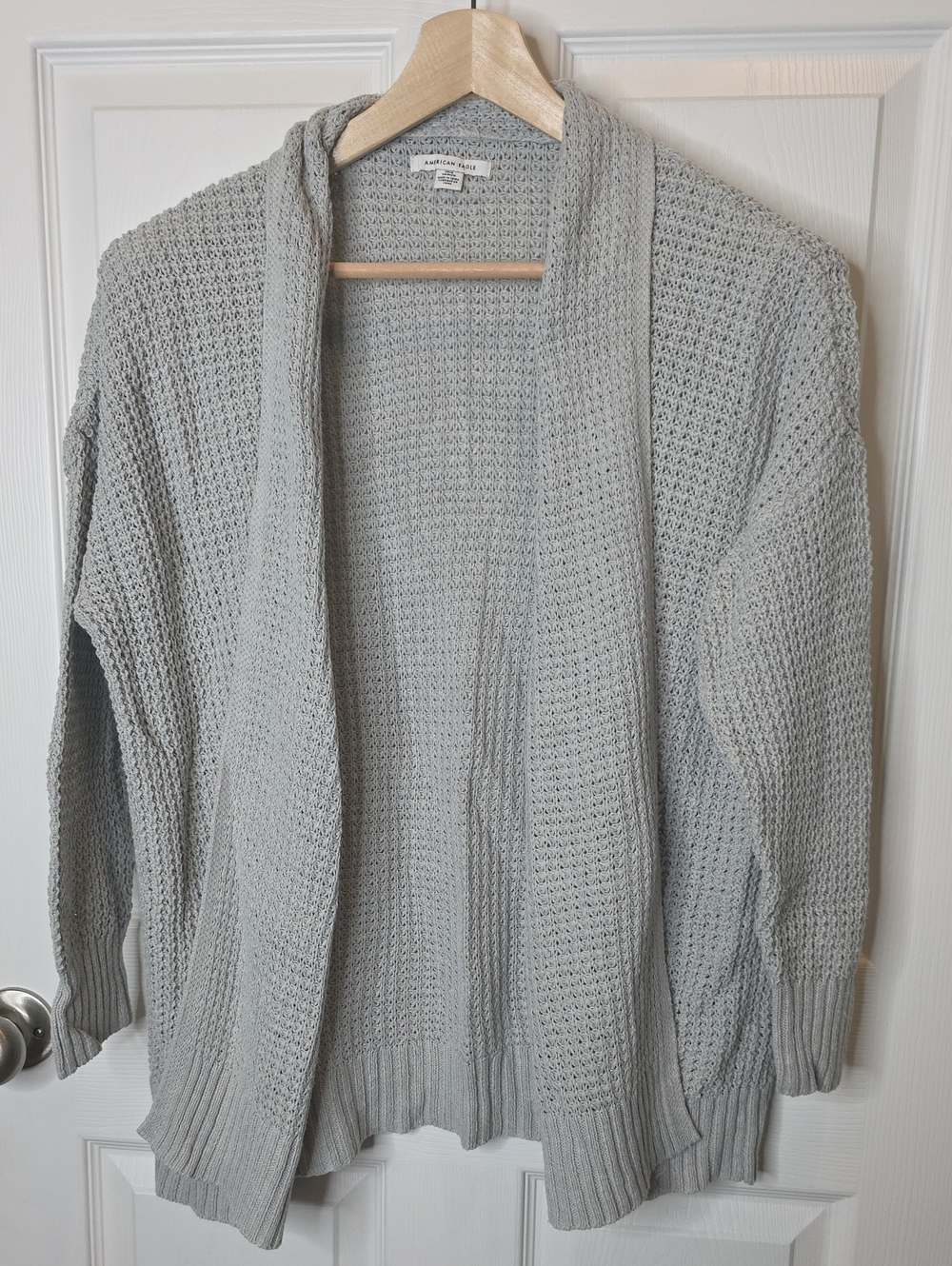 American Eagle Outfitters Open Knit Gray Relaxed Cardigan, Women's Size XS